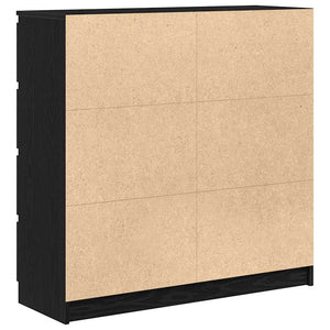 Sideboard Schwarz Eichenoptik 100x35x99cm