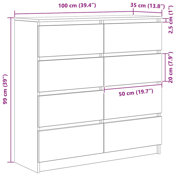 Sideboard Räuchereiche 100 cm