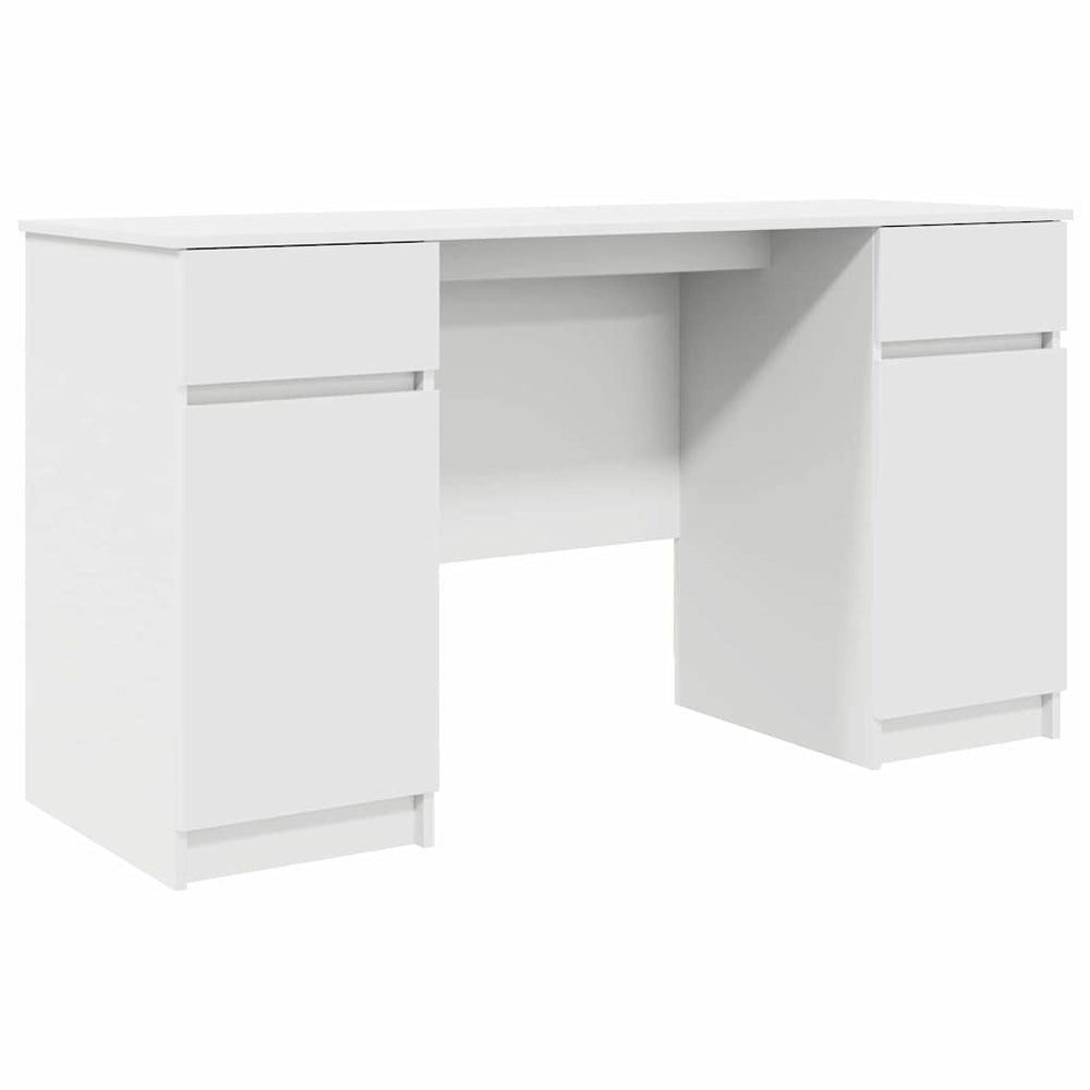 Schreibtisch Weiß mit Schubladen 140 cm