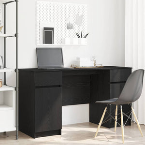 Schreibtisch mit Regal Schwarz Eiche 140cm
