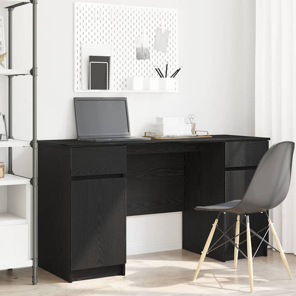 Schreibtisch mit Regal Schwarz Eiche 140cm