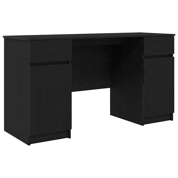 Schreibtisch mit Regal Schwarz Eiche 140cm