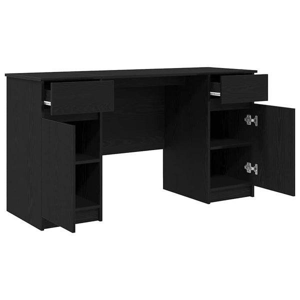 Schreibtisch mit Regal Schwarz Eiche 140cm