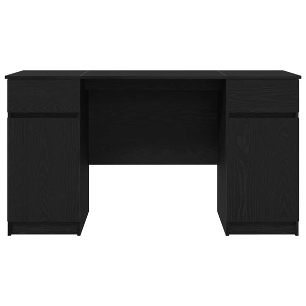 Schreibtisch mit Regal Schwarz Eiche 140cm