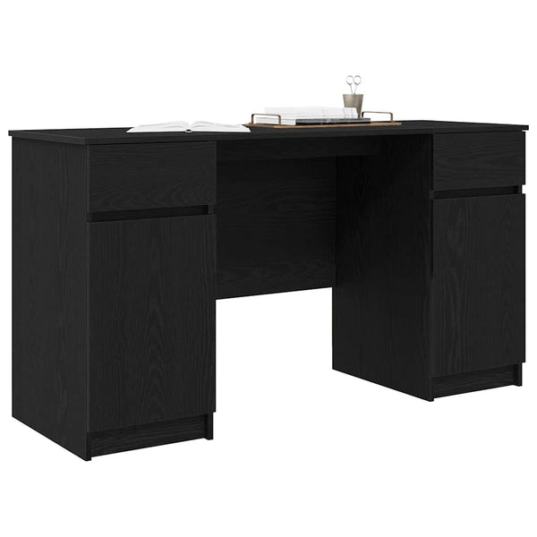 Schreibtisch mit Regal Schwarz Eiche 140cm