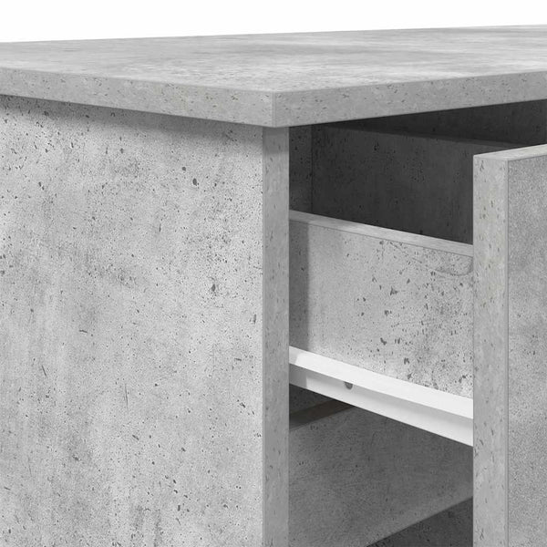 Schreibtisch Betongrau mit Regal 140cm