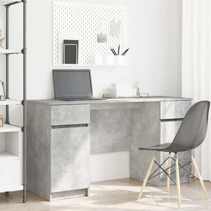 Schreibtisch Betongrau mit Regal 140cm