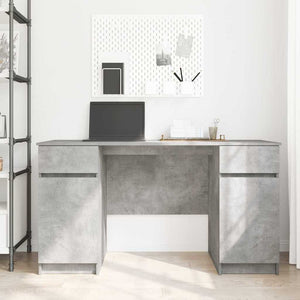 Schreibtisch Betongrau mit Regal 140cm