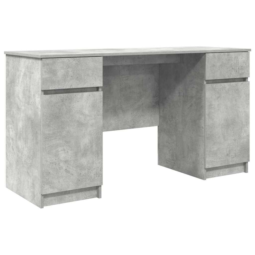 Schreibtisch Betongrau mit Regal 140cm