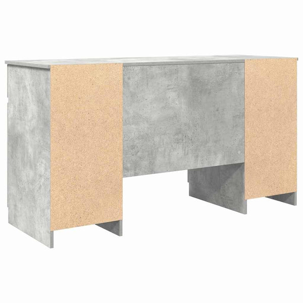 Schreibtisch Betongrau mit Regal 140cm