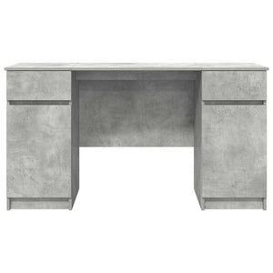 Schreibtisch Betongrau mit Regal 140cm
