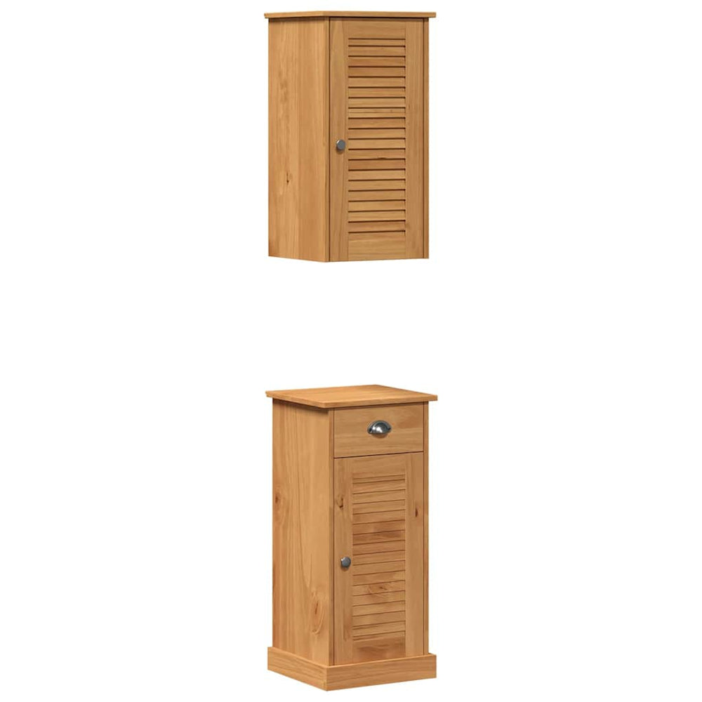 Badezimmerschrank VIGO Braun Honigbraun 2er-Set
