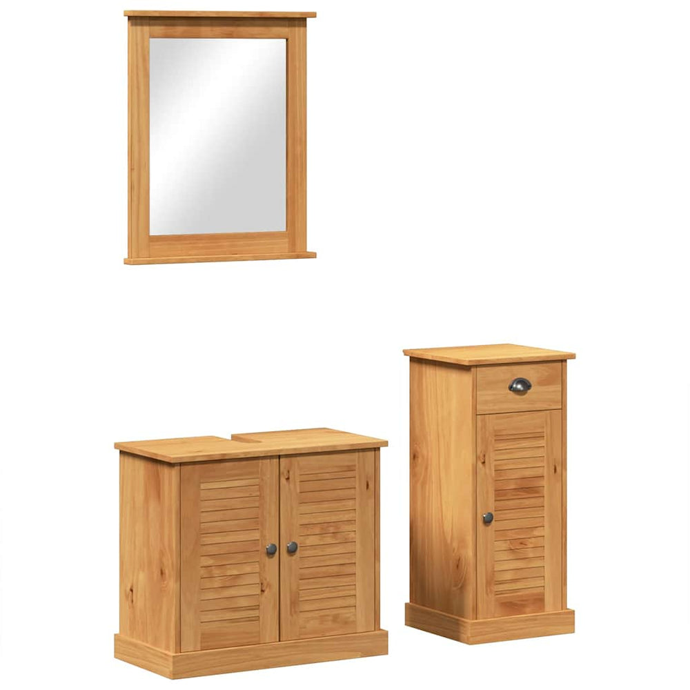 Badezimmermöbel Set VIGO Honigbraun Kiefer Massivholz
