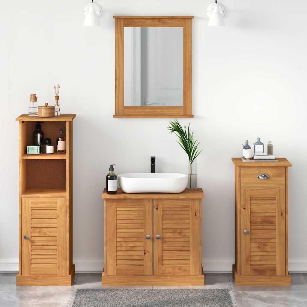 Badezimmermöbel Set VIGO Honigbraun Kiefer Massivholz