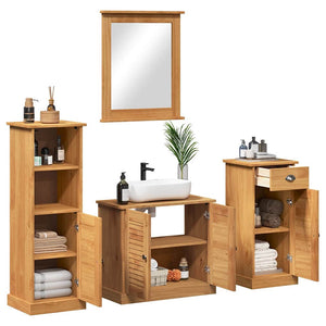 Badezimmermöbel Set VIGO Honigbraun Kiefer Massivholz