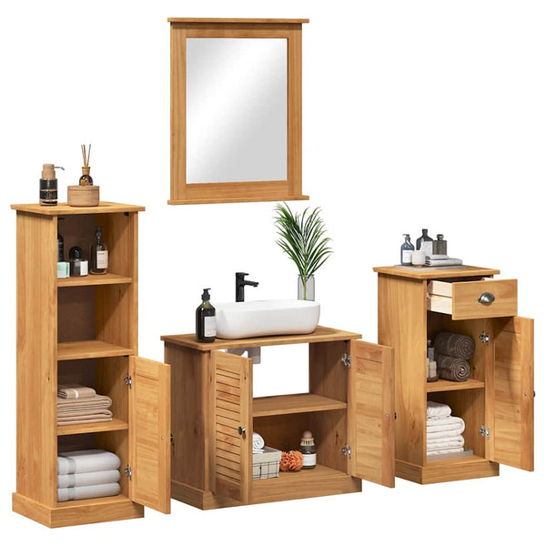 Badezimmermöbel Set VIGO Honigbraun Kiefer Massivholz