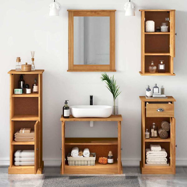 Badezimmermöbel Set VIGO Kiefer Honigbraun 5-teilig
