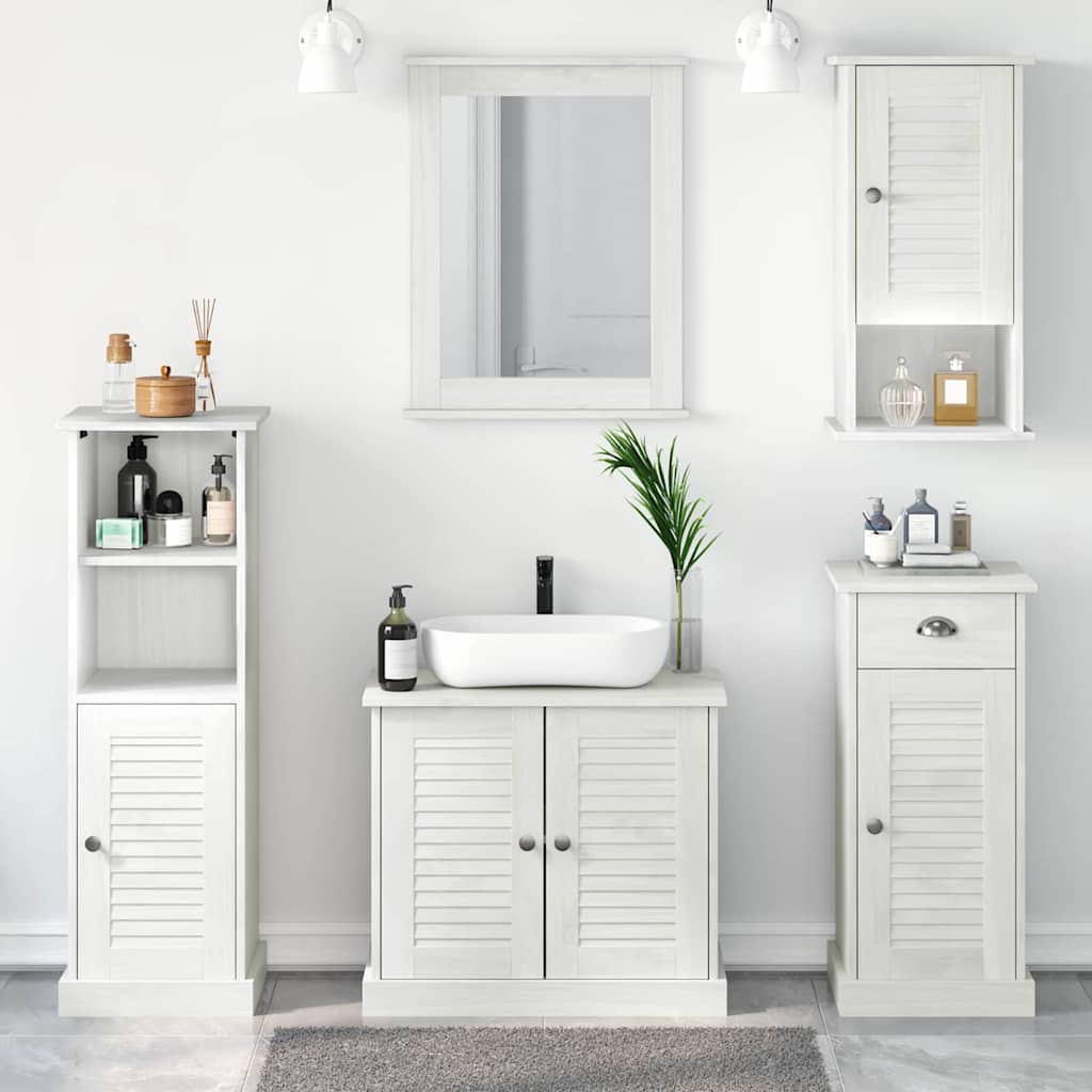 Badezimmermöbel Set VIGO Antik Weiß Kiefer