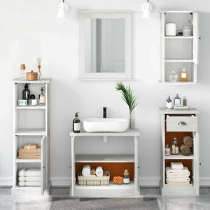 Badezimmermöbel Set VIGO Antik Weiß Kiefer