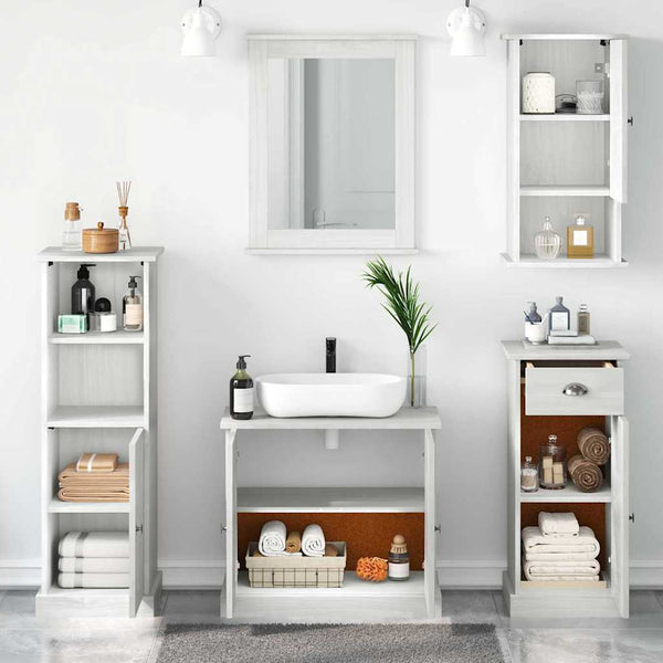Badezimmermöbel Set VIGO Antik Weiß Kiefer