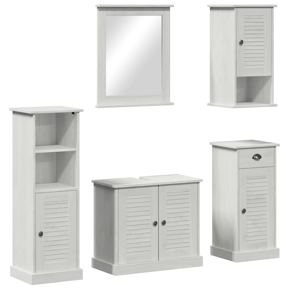 Badezimmermöbel Set VIGO Antik Weiß Kiefer