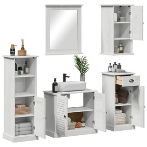 Badezimmermöbel Set VIGO Antik Weiß Kiefer