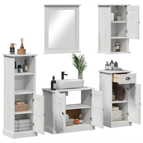 Badezimmermöbel Set VIGO Antik Weiß Kiefer