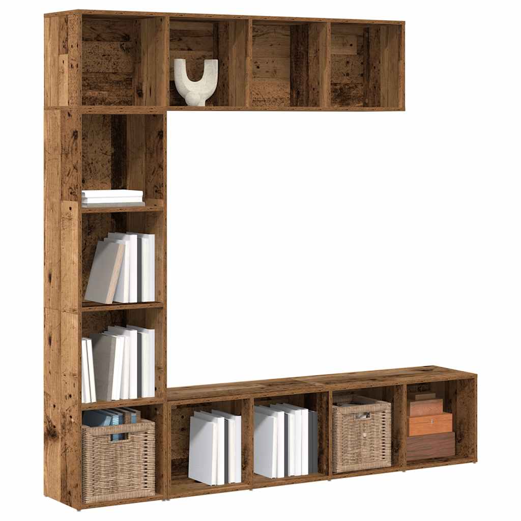Bücherschränke 3er Set Altholz