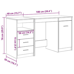Schreibtisch Altholz mit Unterschrank