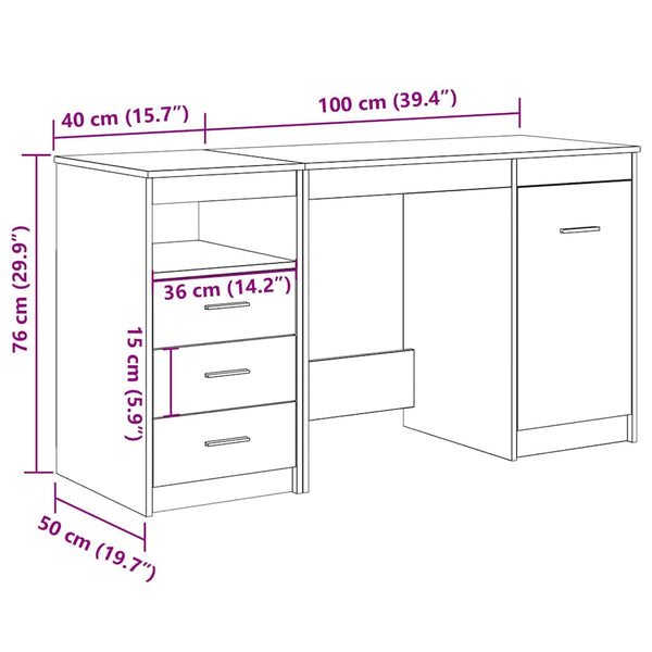 Schreibtisch Altholz mit Unterschrank