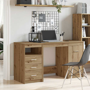 Schreibtisch mit Schrank Eiche