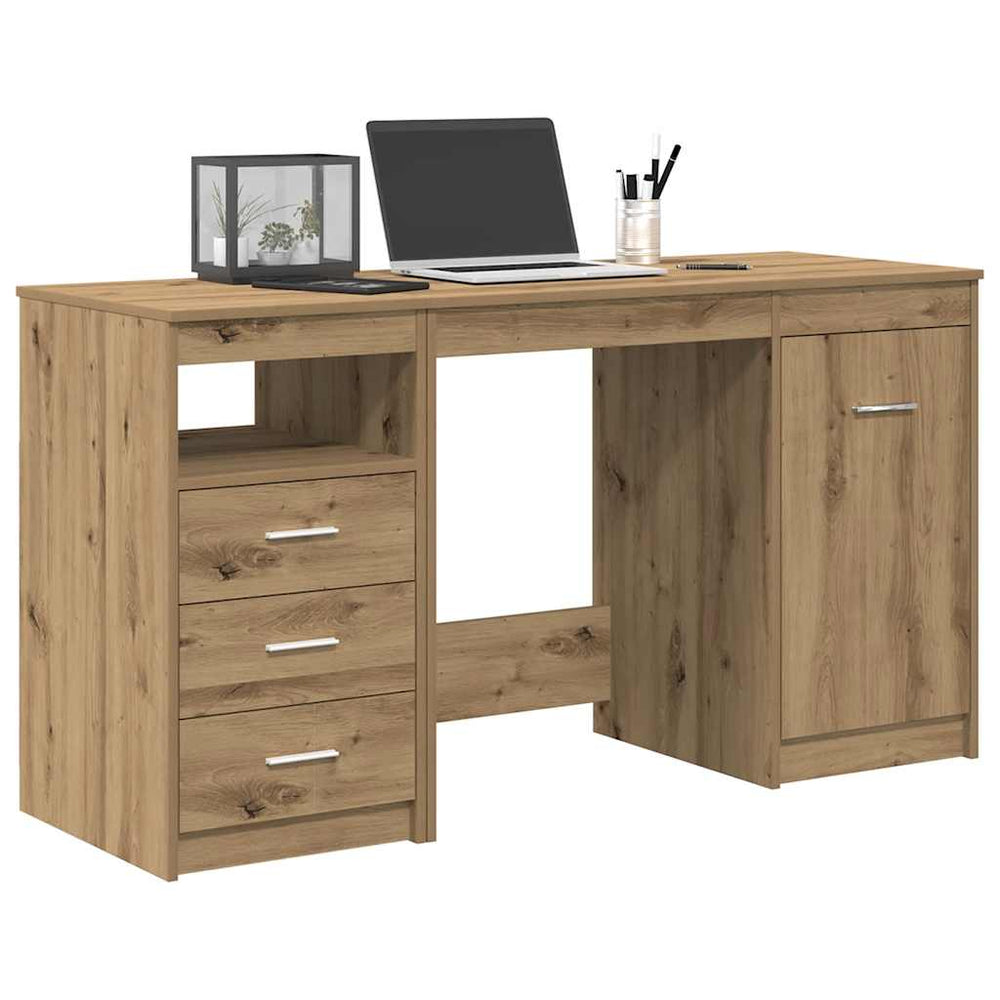 Schreibtisch mit Schrank Eiche