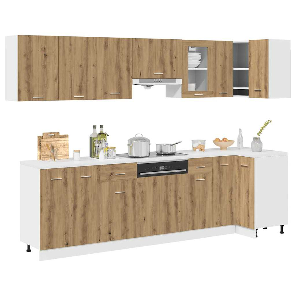 vidaXL 11-Piece Kitchen Cabinet Set Lyon Artisan Oak Engineered Wood