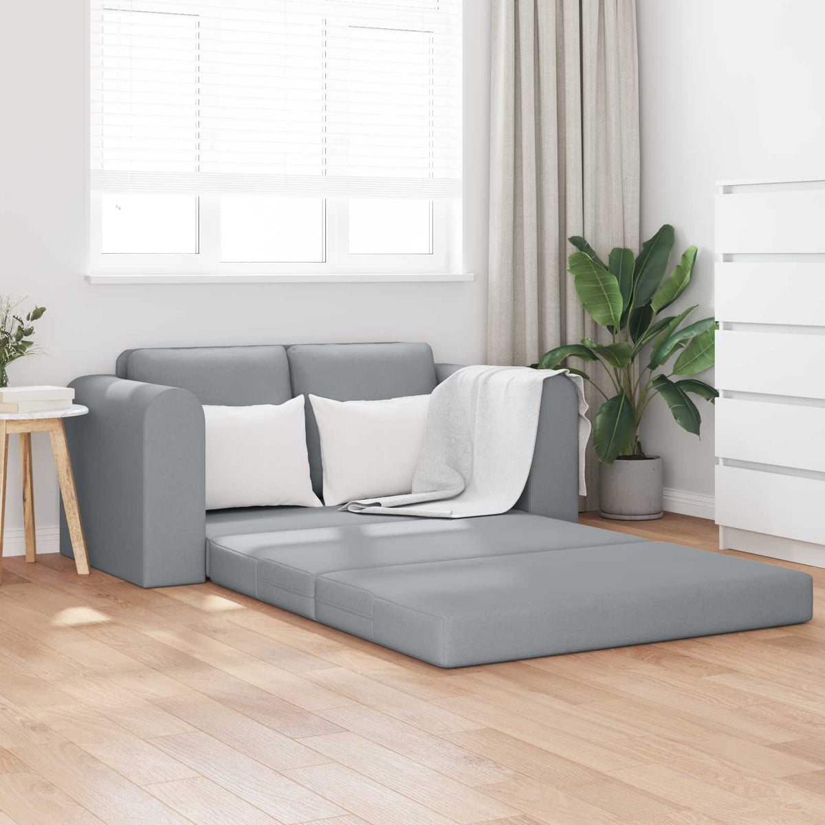 vidaXL Sofa Bed 60cm Light Grey Fabric
