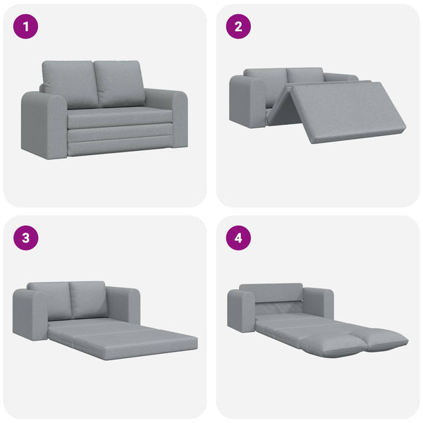 vidaXL Sofa Bed 60cm Light Grey Fabric