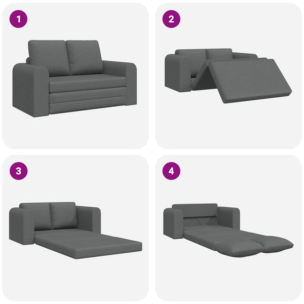 vidaXL Sofa Bed 60cm Dark Grey Fabric