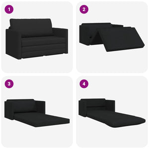 vidaXL Sofa Bed 110cm Black Fabric