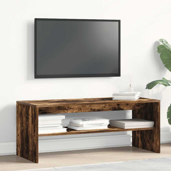 vidaXL TV Cabinet Smoked Oak 100x40x40 cm Engineered Wood