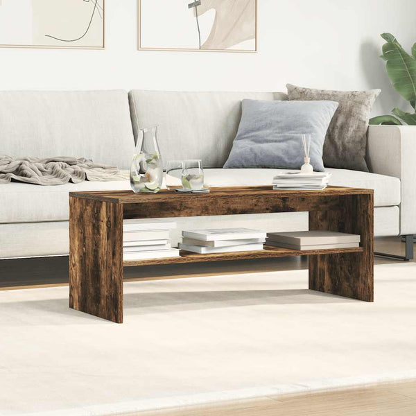vidaXL TV Cabinet Smoked Oak 100x40x40 cm Engineered Wood