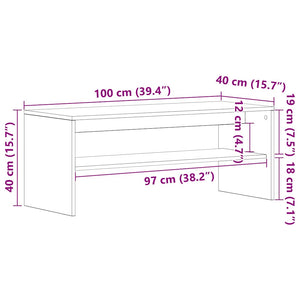 vidaXL TV Cabinet Smoked Oak 100x40x40 cm Engineered Wood