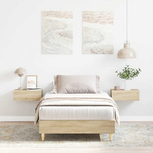 vidaXL Bed Frame without Mattress Sonoma Oak 100x200 cm Engineered Wood