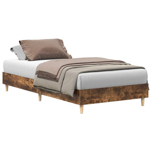 vidaXL Bed Frame without Mattress Smoked Oak 100x200 cm Engineered Wood