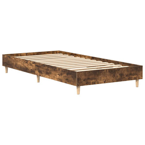 vidaXL Bed Frame without Mattress Smoked Oak 100x200 cm Engineered Wood