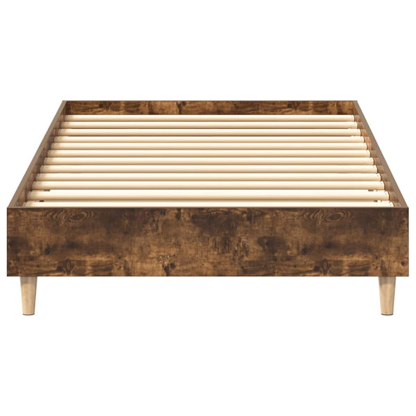 vidaXL Bed Frame without Mattress Smoked Oak 100x200 cm Engineered Wood