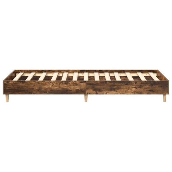 vidaXL Bed Frame without Mattress Smoked Oak 100x200 cm Engineered Wood