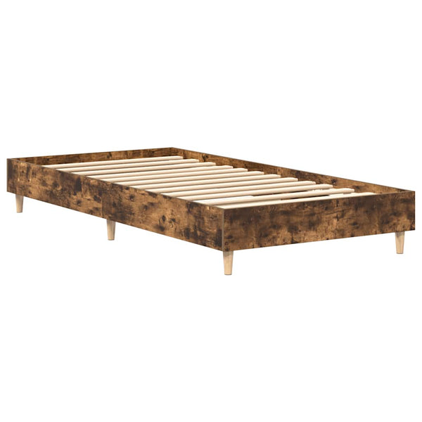 vidaXL Bed Frame without Mattress Smoked Oak 100x200 cm Engineered Wood