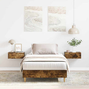 vidaXL Bed Frame without Mattress Smoked Oak 100x200 cm Engineered Wood