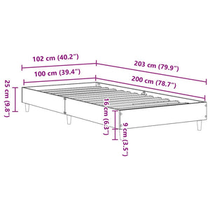 Bettgestell 100x200 cm Altholz-Optik