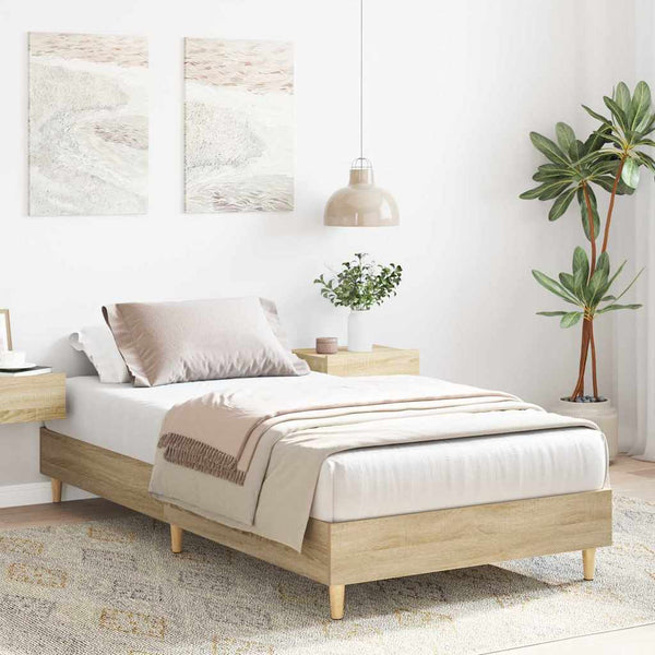 vidaXL Bed Frame without Mattress Sonoma Oak 90x200 cm Engineered Wood