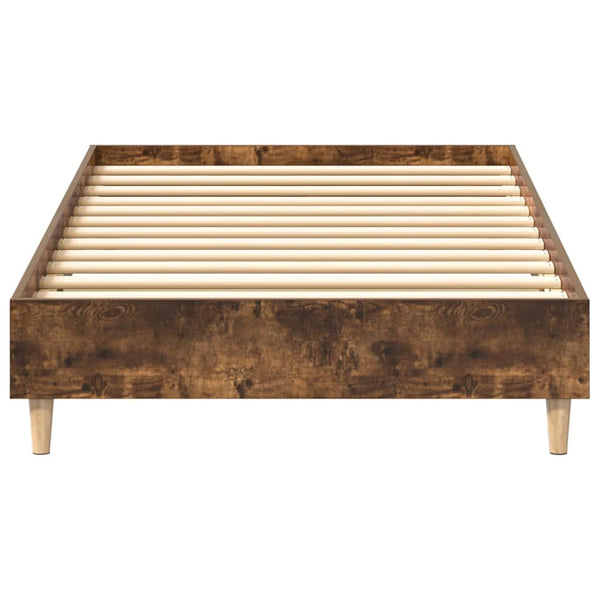 vidaXL Bed Frame without Mattress Smoked Oak 90x200 cm Engineered Wood